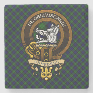 Dessous-de-verre En Pierre Écosse Clan Campbell Badge et Crest