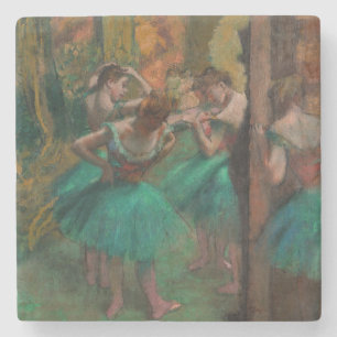 Dessous-de-verre En Pierre Edgar Degas - Danseurs, rose et vert