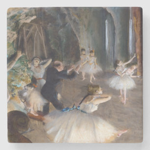 Dessous-de-verre En Pierre Edgar Degas - La répétition du ballet sur scène