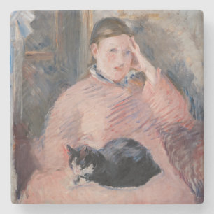Dessous-de-verre En Pierre Edouard Manet - Femme avec chat