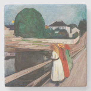 Dessous-de-verre En Pierre Edvard Munch - Les filles sur le pont
