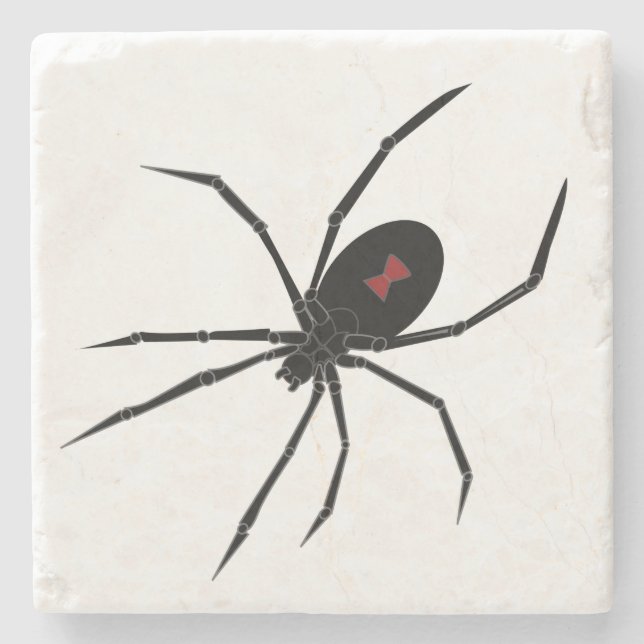Dessous-de-verre En Pierre Eerie Black Widow Spider (Devant)