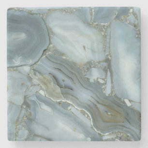 Dessous-de-verre En Pierre Effet Marbre Bleu.