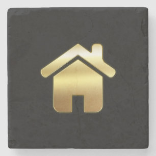 Dessous-de-verre En Pierre Elegant Gold House Symbole Real Estate Design