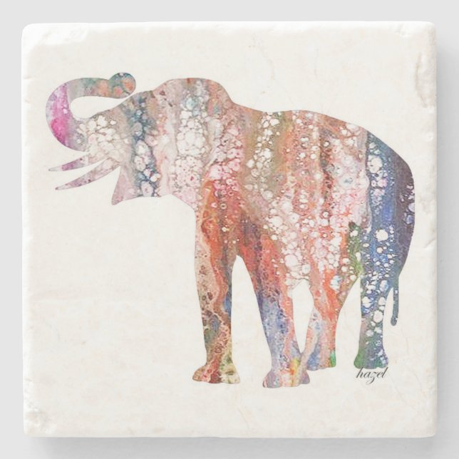Dessous-de-verre En Pierre Elephant, Cadeaux Eléphants, Bonne chance (Devant)