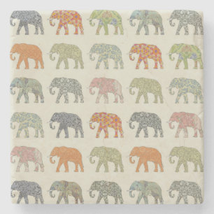 Dessous-de-verre En Pierre Eléphant Coloré Animal Motif contemporain