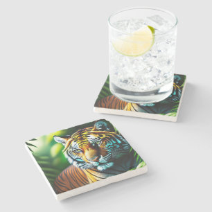 Dessous-de-verre En Pierre Enchanter Le Tigre De La Jungle - Fierce Et Gratui