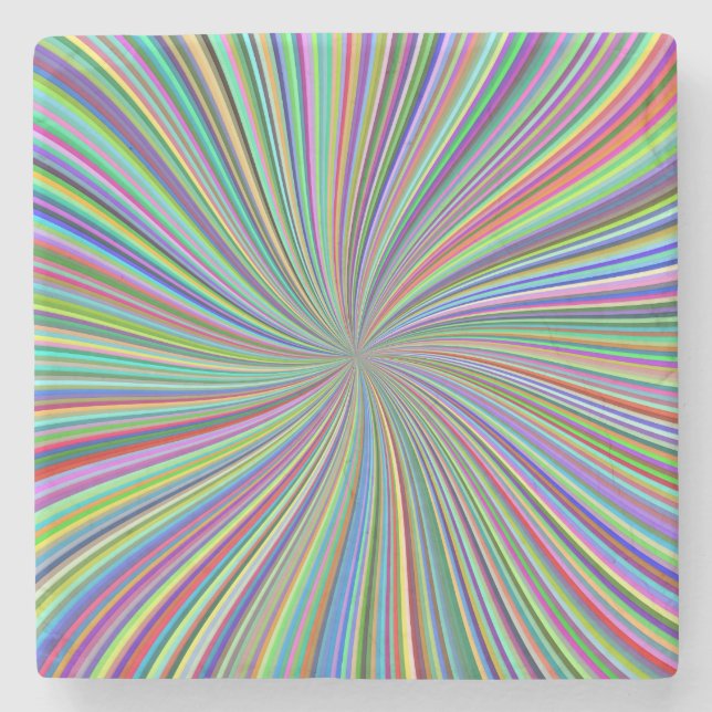 Dessous-de-verre En Pierre Énergétique Colorful Ribbon Sunburst (Devant)