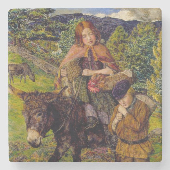 Dessous-de-verre En Pierre Enfants au marché (par John Lee) (Devant)