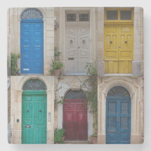 Dessous-de-verre En Pierre Ensemble de portes colorées à Malte