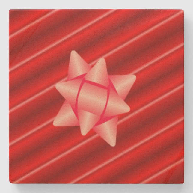 Dessous-de-verre En Pierre Enveloppement rouge de Noël avec cabot (Devant)