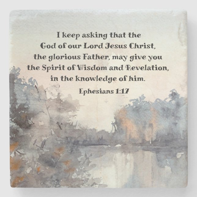 Dessous-de-verre En Pierre Éphésiens 1:17 Esprit de sagesse et de révélation (Devant)