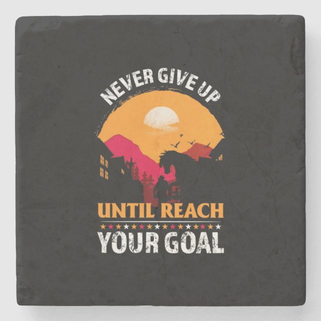 Dessous-de-verre En Pierre Equestrian Gift | Never Give Up Until Reach (Devant)