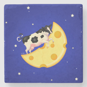 Dessous-de-verre En Pierre Et la vache s'est cognée sur la lune au fromage