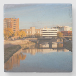 Dessous-de-verre En Pierre États-Unis, Dakota du Sud, Sioux Falls, Skyline de