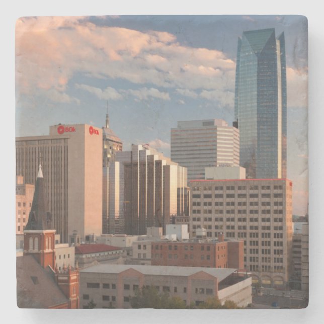 Dessous-de-verre En Pierre États-Unis, Oklahoma, Oklahoma City, Ville élevée (Devant)