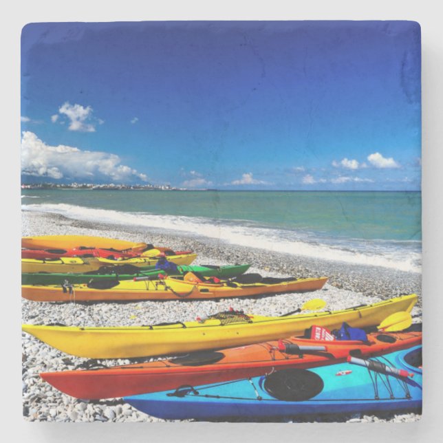 Dessous-de-verre En Pierre Été Kayaking (Devant)