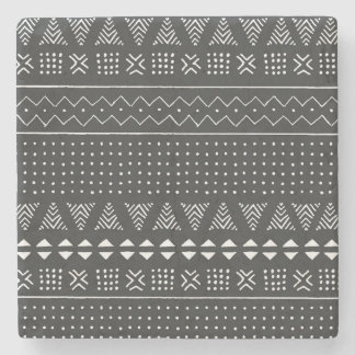 Dessous-de-verre En Pierre Ethnie tribale : motif noir blanc.