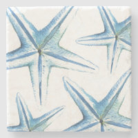 Étoile de mer bleue tropicale dessous de verre en 