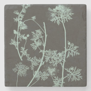 Dessous-de-verre En Pierre Étude de nature de menthe et de charbon de bois I