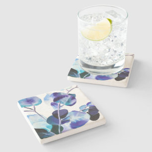 Dessous-de-verre En Pierre Eucalyptus gomme Feuille aquarelle art