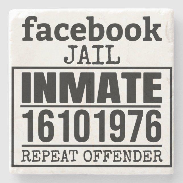 Dessous-de-verre En Pierre Facebook Prisonnier récidiviste (Devant)