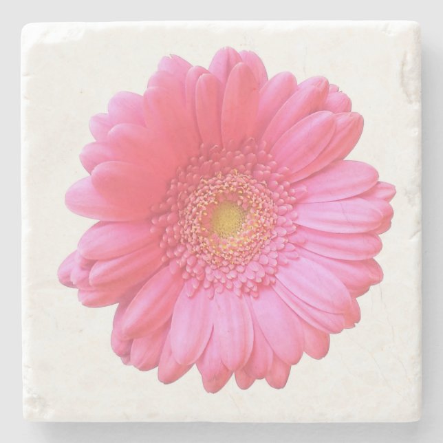 Dessous-de-verre En Pierre Faisée de gerbera rose (Devant)