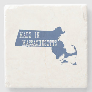 Dessous-de-verre En Pierre Fait dans le Massachusetts State Shaped Bay Stater