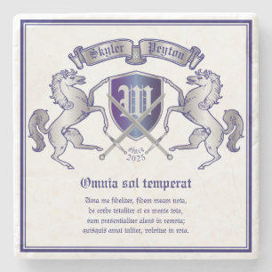 Dessous-de-verre En Pierre Faites votre propre manteau du bouclier argenté d