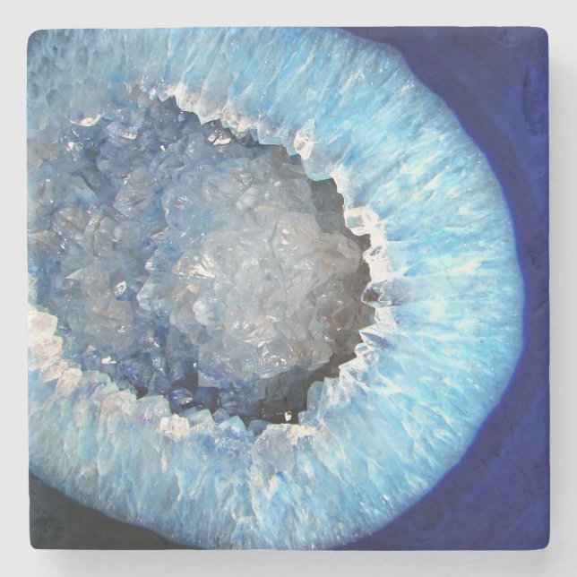 Dessous-de-verre En Pierre Falln Geode en cristal bleu (Devant)