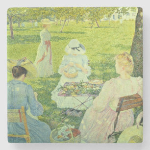 Dessous-de-verre En Pierre Famille dans le verger, 1890