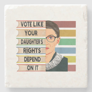 Dessous-de-verre En Pierre Feministe Ruth Bader Ginsburg RBG Citation Girl Wi