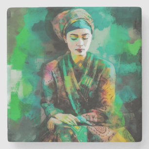 Dessous-de-verre En Pierre Femme en vert