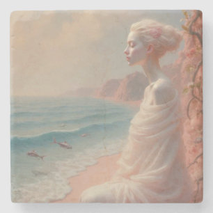 Dessous-de-verre En Pierre Femme éthérée sur Dreamy Beach