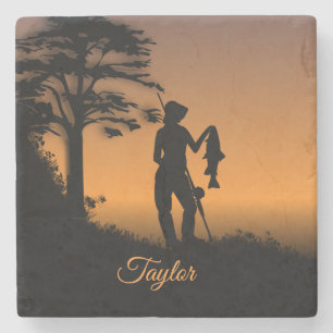 Dessous-de-verre En Pierre Femme Fisher à Dusk Personal