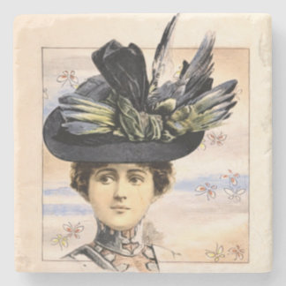 Dessous-de-verre En Pierre Femme victorienne sur papier japonais