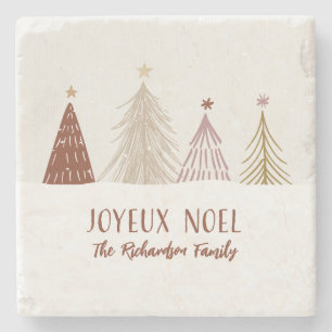 Dessous-de-verre En Pierre Festif Joyeux Noel Noël Vacances Famille Pierre