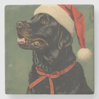 Dessous-de-verre En Pierre Fetching Through the Snow Stone Coaster