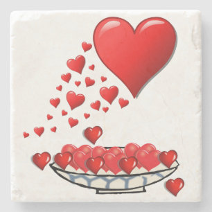 Dessous-de-verre En Pierre Fête des mères Dessous de verre en pierre de marbr