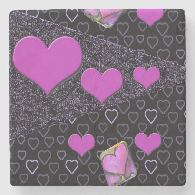 Dessous-de-verre En Pierre Fête des mères Dessous de verre en pierre de marbr (Devant)