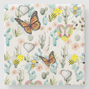 Dessous-de-verre En Pierre Fête des mères Dessous de verre en pierre de marbr