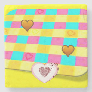 Dessous-de-verre En Pierre Fête des mères Dessous de verre en pierre de marbr