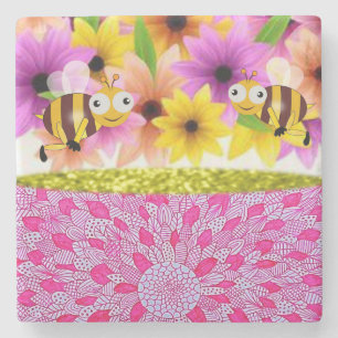 Dessous-de-verre En Pierre Fête des mères Dessous de verre en pierre de marbr