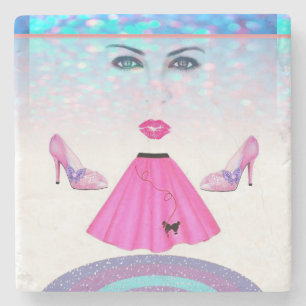 Dessous-de-verre En Pierre Fête des mères Dessous de verre en pierre de marbr