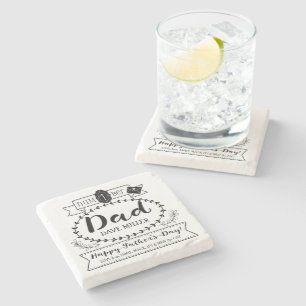 Dessous-de-verre En Pierre Fête des pères heureuse numéro 1 un logo de