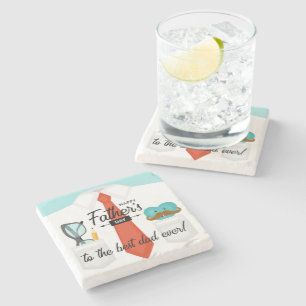Dessous-de-verre En Pierre Fête des pères spéciale salutations au meilleur pa