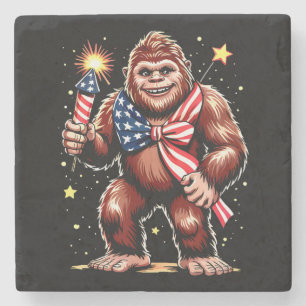 Dessous-de-verre En Pierre Feu d'artifice 4 juillet Sasquatch Amérique améric