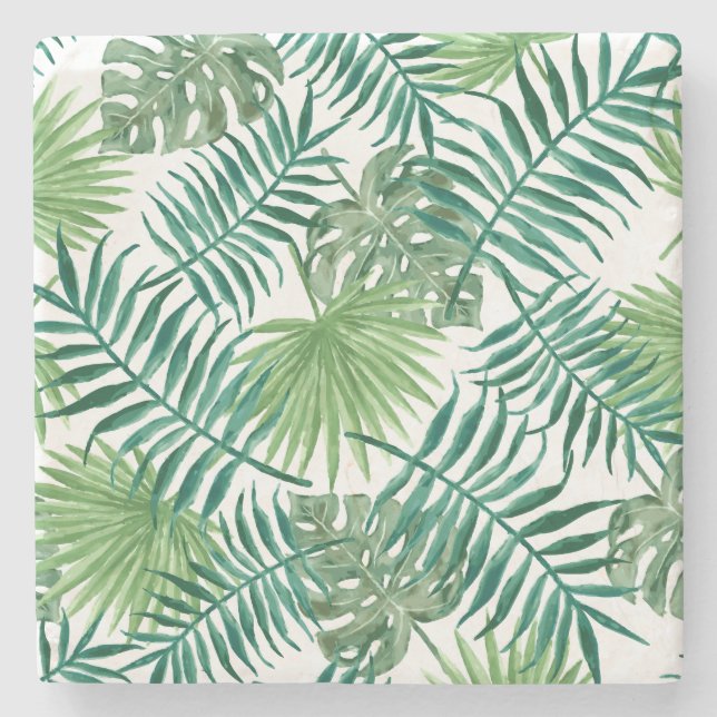 Dessous-de-verre En Pierre Feuilles de la jungle tropicale (Devant)
