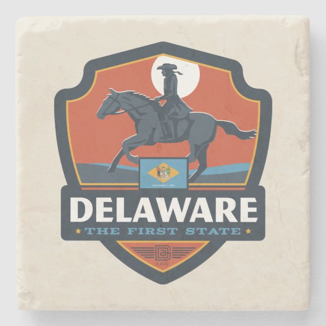 Dessous-de-verre En Pierre Fierté d'État| Delaware (Devant)