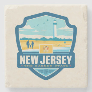 Dessous-de-verre En Pierre Fierté d'État  New Jersey